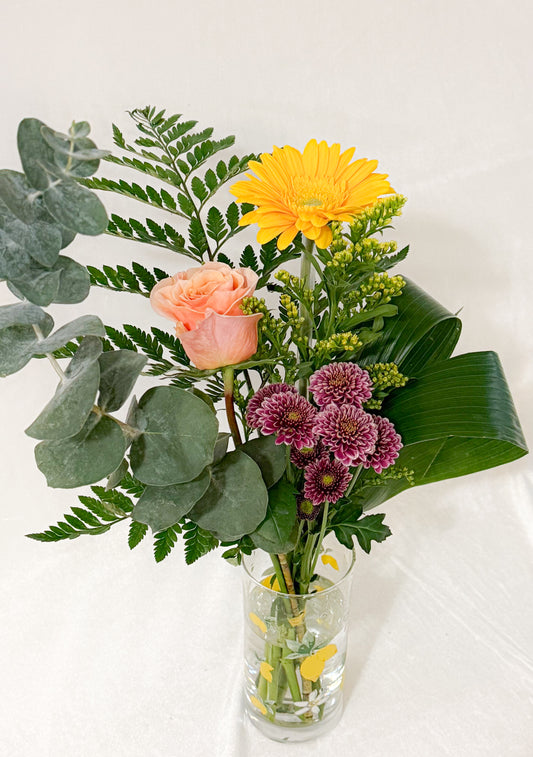 Duo fleurs & verre citronné