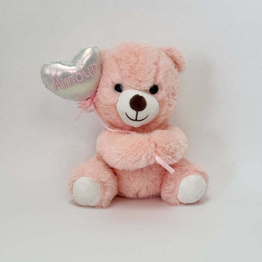 Ourson en coeur 9 po